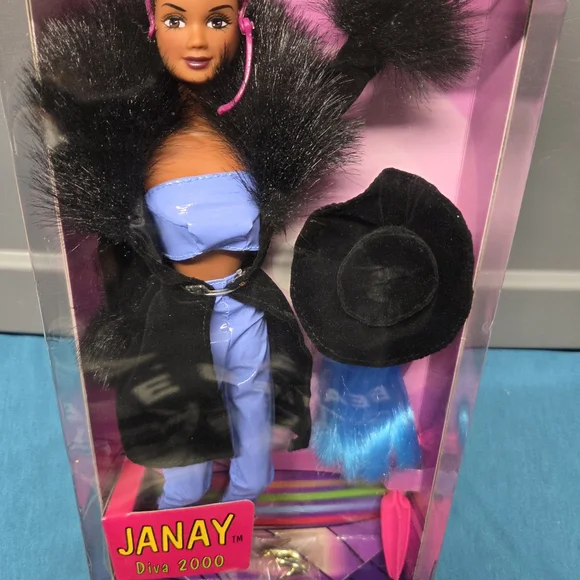 Janay Diva 2000 Fashion Doll with Black and Blue Outfit
